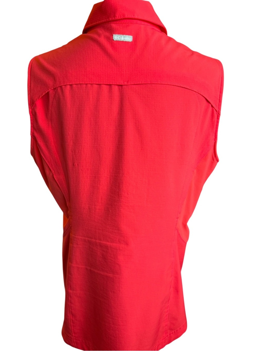 Columbia Omni-Shade Sleeveless Fishing Shirt XL Red UPF Button Up Outdoor Top - Picture 3 of 7